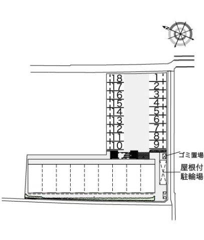 レオパレスあいれすと田村の区画図