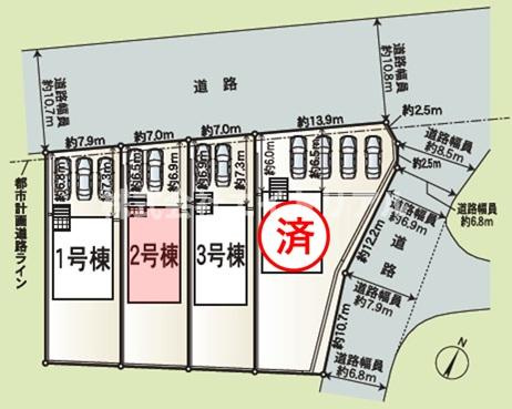 可児市若葉台　第1　新築戸建　全4棟の区画図