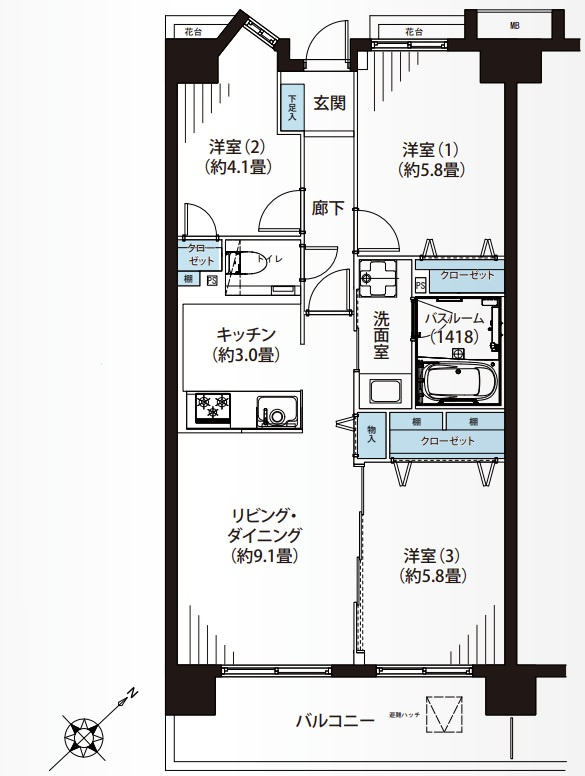 ミサワホームズ東大井の間取り|ミサワホームズ東大井：全居室収納・窓が付いた３ＬＤＫ家具・エアコン付きリノベーション物件はフラット３５＆住宅ローン減税利用可能です！