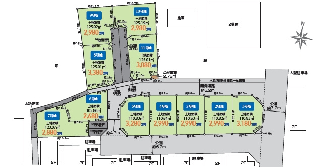 川越市上野田町　売地全11区画の土地図
