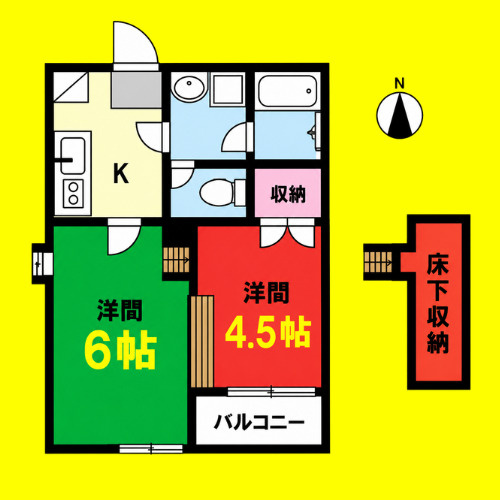 さくらハイツ　名古屋市賃貸　仲介手数料無料の間取り