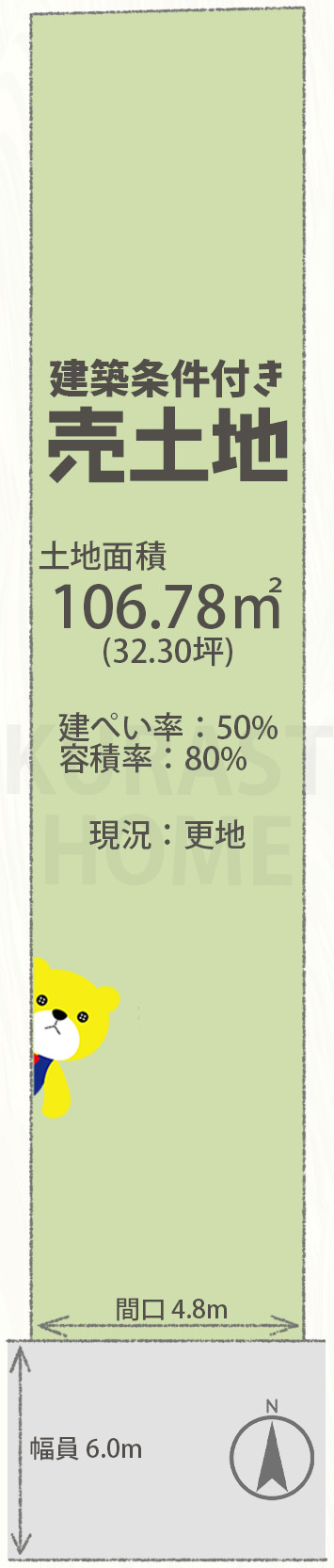 京都市西京区下津林佃　建築条件付き土地