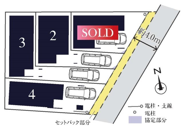 【横浜市中区本牧大里町9-16全4棟新築戸建て】★仲介手数料無料★（間門小学校・大鳥中学校）の区画図