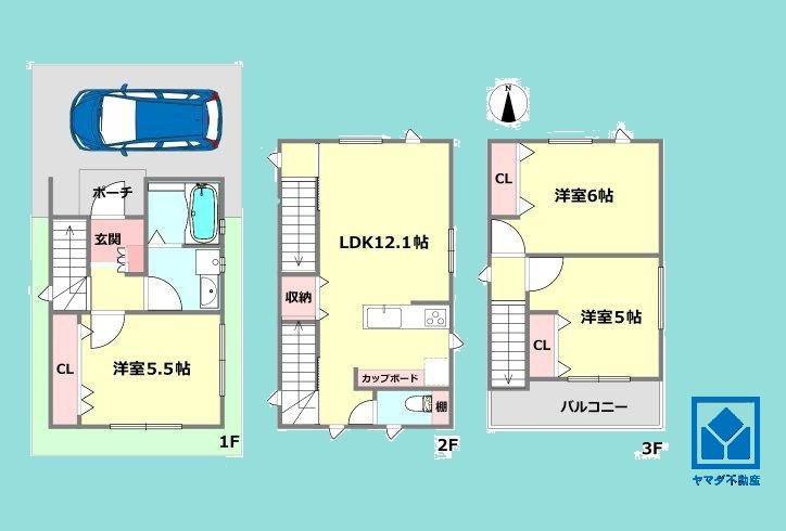 尼崎市西難波2丁目の区画図