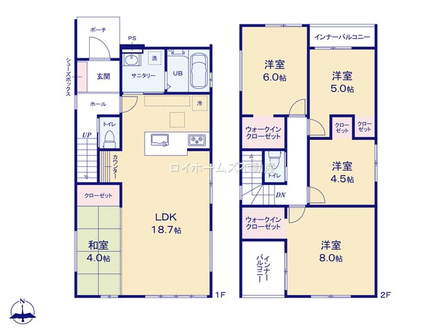 【間取り】 | 一宮市多加木５丁目19-7『仲介料無料』新築戸建て | 1号棟