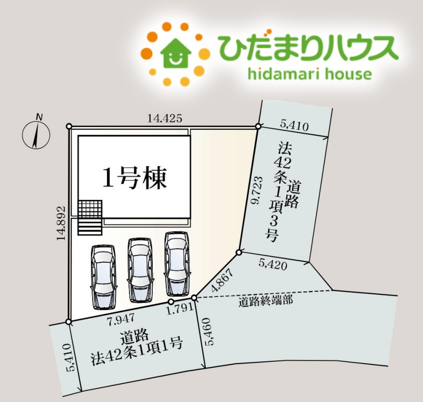 美里町小茂田　第4　新築一戸建て　クレイドルガーデン　01の区画図