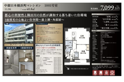 【その他】 | 中銀日本橋浜町マンシオン　仲介手数料無料＋40万円現金プレゼント中