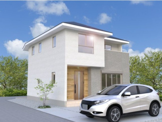 【外観】 | ワイウッドコート結城市結城第5期　 | 完成予想パース（同社施工完成物件・モデルハウスがご見学いただけます）
