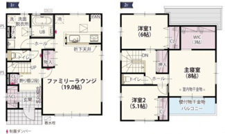 【間取り】 | ワイウッドコート結城市結城第5期　 | 南向きで明るい間取りが特徴です☆