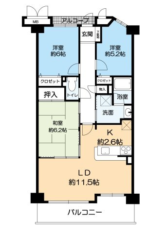 ルモン豊中曽根西町の間取り