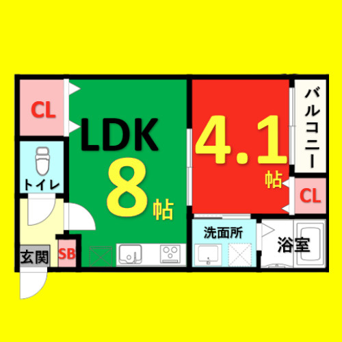 エンジェルケープ　名古屋市賃貸　仲介手数料無料の間取り