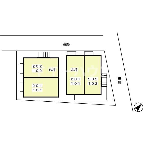 ドルチェ Ａ・Ｂの区画図