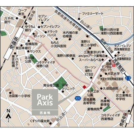 パークアクシス西巣鴨の地図