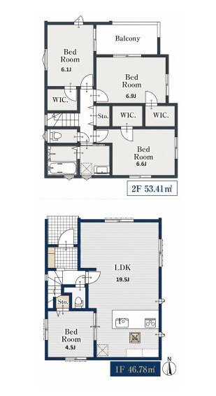 さいたま市北区日進町21378①　新築一戸建て　ミラスモシリーズ　01の間取り|【全1棟・1号棟】さいたま市北区日進町21378①　新築一戸建て　ミラスモシリーズ　01・4LDK・土地面積102.15m2・建物面積100.19m2