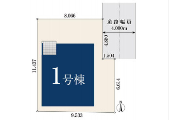 さいたま市北区日進町21378①　新築一戸建て　ミラスモシリーズ　01の区画図|1号棟