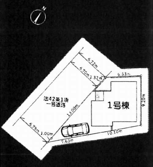 藤沢市羽鳥3丁目　新築戸建全1棟　1号棟の区画図