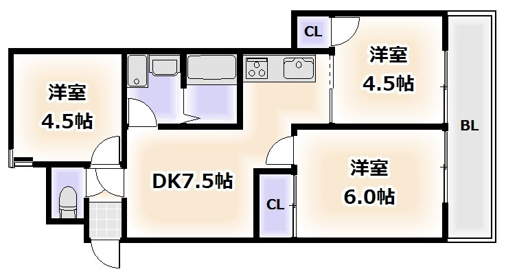 グレースハイム上住吉の間取り