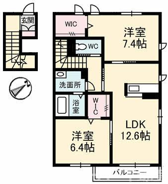 シャーメゾン郡家 C棟の間取り