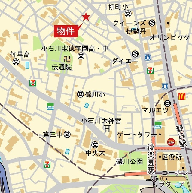 Ｄ．Ｌｕｓｓｏ小石川の地図