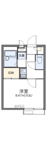 レオパレスルミエール馬場の間取り