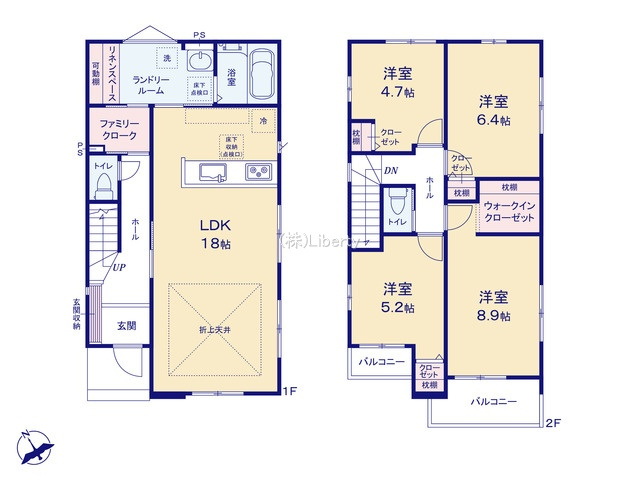 守谷市松ケ丘7期　新築戸建　1号棟の間取り