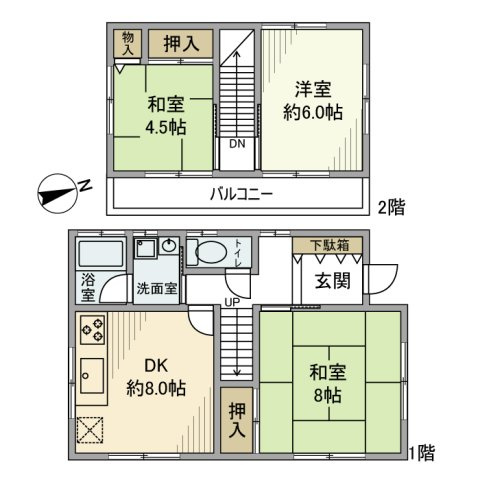川戸町戸建の間取り