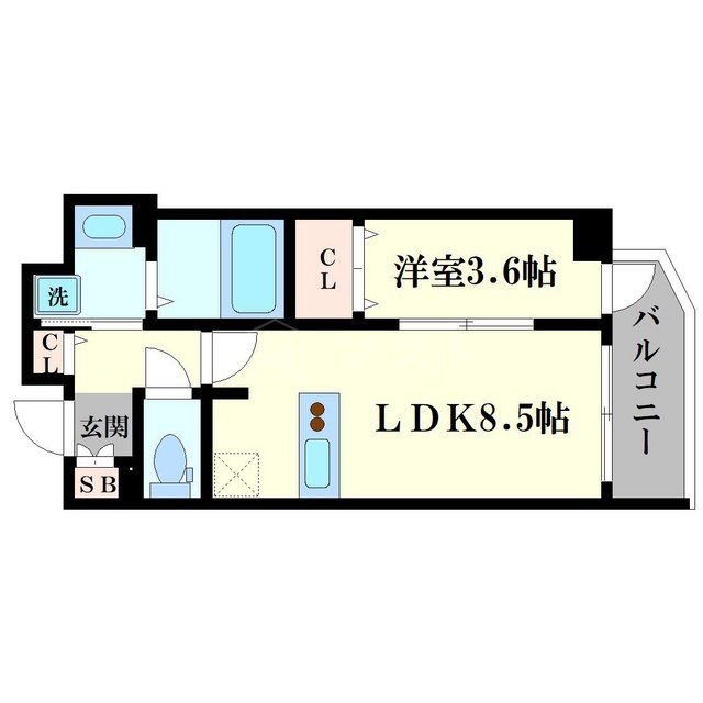 ララプレイス難波ガルテンの間取り