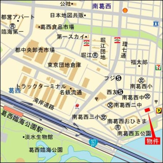 アビタシオン南葛西Ⅱの地図