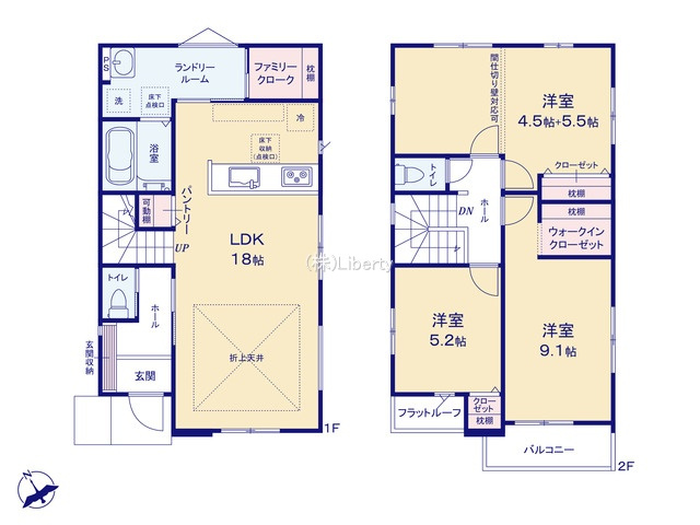 守谷市松ケ丘7期　新築戸建　2号棟の間取り
