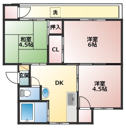 ココモタウン3番館の間取り