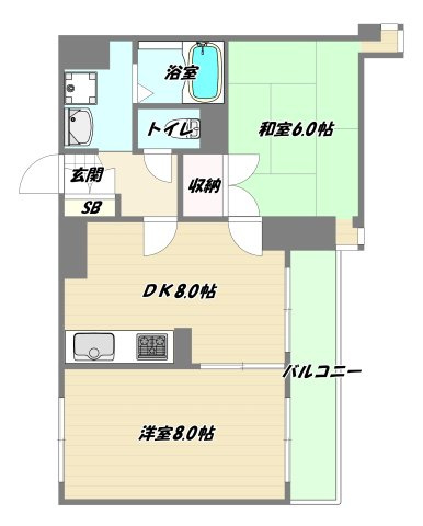 大阪市淀川区西中島２丁目の賃貸マンションの間取り