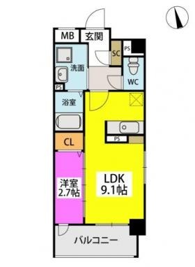 グラン ソレイユ井尻駅前の間取り|間取り図