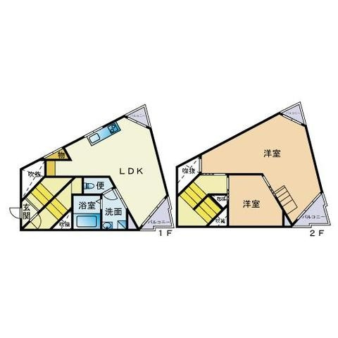 西新ルッソⅠの間取り|間取図
