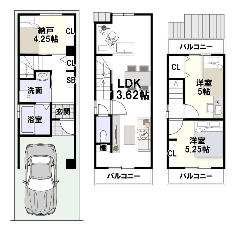 新堂3丁目　建築条件付土地の参考プラン|新築参考プラン/建物面積66.70ｍ2、建物価格1599万円