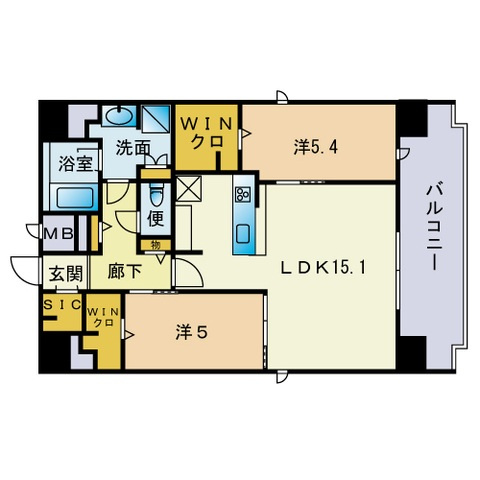 アトリオフラッツ大博町の間取り|間取図