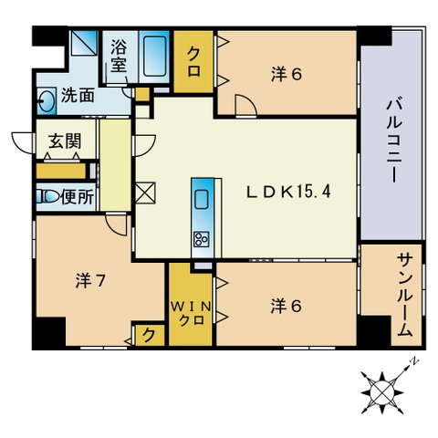 Ａ－ｓｔｙｌｅ六本松の間取り|間取図