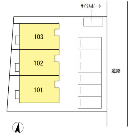 D-room西長住の区画図