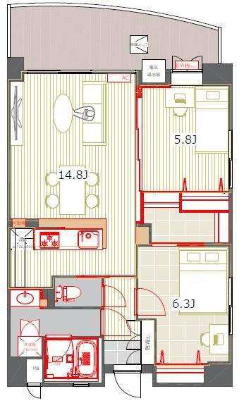 アントゥール薬院の間取り|使いやすい間取りです。