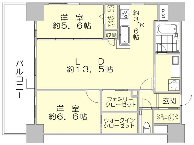 ゼクシオン博多の間取り|使いやすい間取りです。