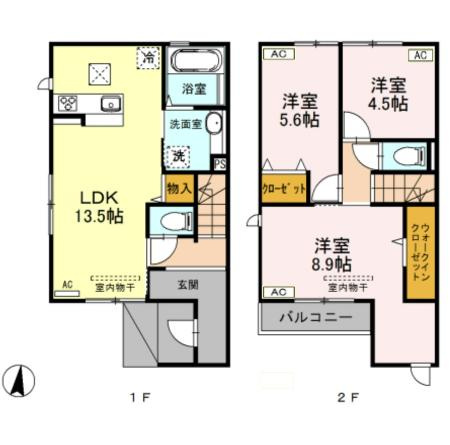 D-room賀茂 弐番館の間取り