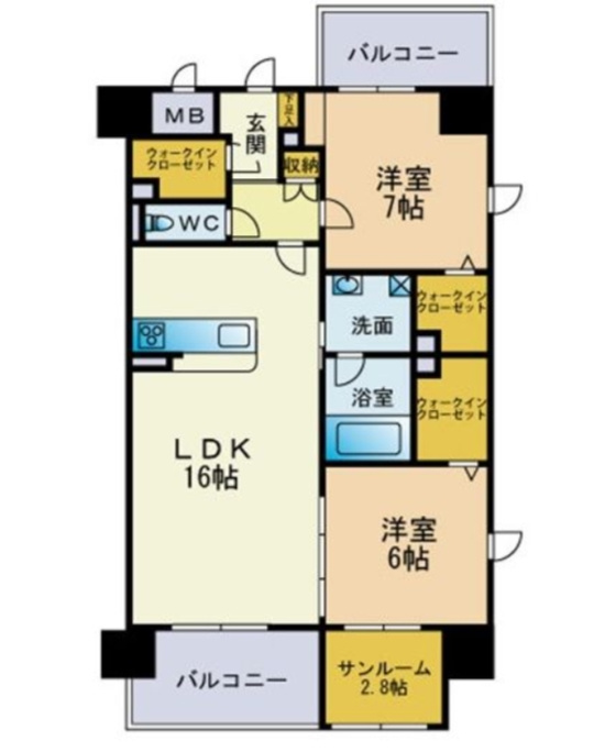 ラシルフィード博多駅南 の間取り|使いやすい間取りです。