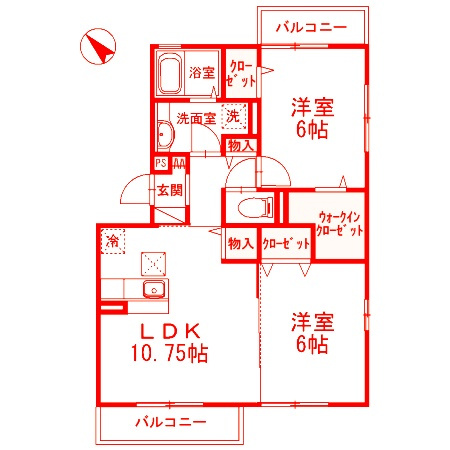 グリシーヌの間取り|各居室広々とした間取り♪