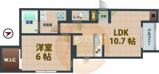 【間取り】 | レーベン中村橋 | 1LDKのお部屋です。