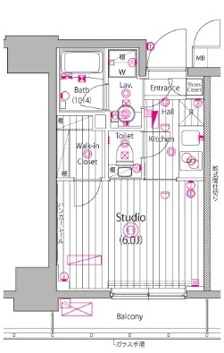 豊島区東池袋２丁目の賃貸マンションの間取り