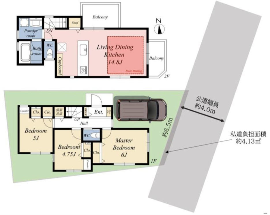 杉並区下高井戸4丁目　新築戸建　全3棟の間取り|3号棟間取り図

現地ご見学希望・資料請求などお気軽にお問い合わせ下さい！
03-5990-5201