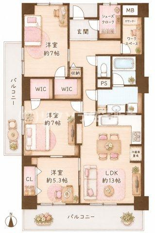 コム古川橋の間取り|間取り図はいかがですか？ご希望を叶える間取りですか？リビングの広さは？水回りの位置は？カウンターキッチン？など色々な情報が集約されています。弊社では資金計画・住宅ローンなどのご相談も承っております。