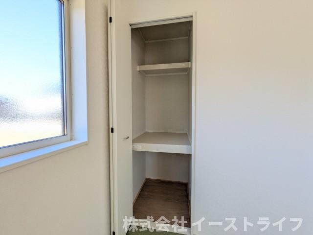 【新築戸建】　いわき市好間町上好間第5　全3棟の収納|同社施工写真　和室には押入れが付いてるので、便利です！