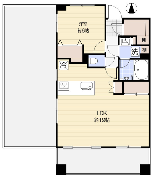 ご成約お客様向けの間取り|ルーフバルコニー付南西角部屋の1LDK