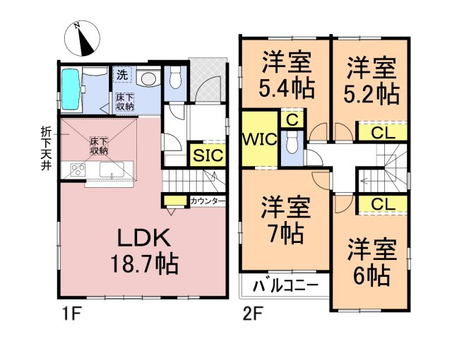 新築戸建　岐阜市加納5期　全1区画分譲の間取り|■1号棟　■ヤマダ不動産　株式会社リライフ　
■夢のマイホーム購入をフルサポートします！