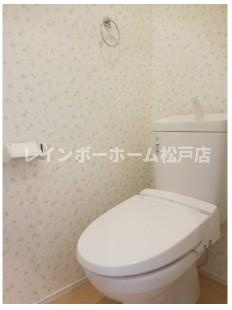 キャメル草加氷川町Ⅱのトイレ|落ち着いた色調のトイレです